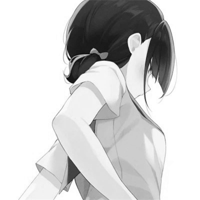 高质量黑白动漫女头图片
