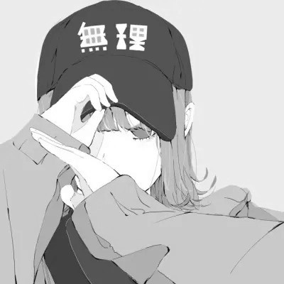 高质量黑白动漫女头图片