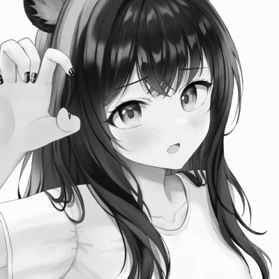 高质量黑白动漫女头图片