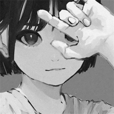 高质量黑白动漫女头图片