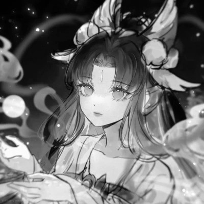 高质量黑白动漫女头图片