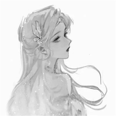 高质量黑白动漫女头图片