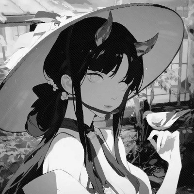 高质量黑白动漫女头图片