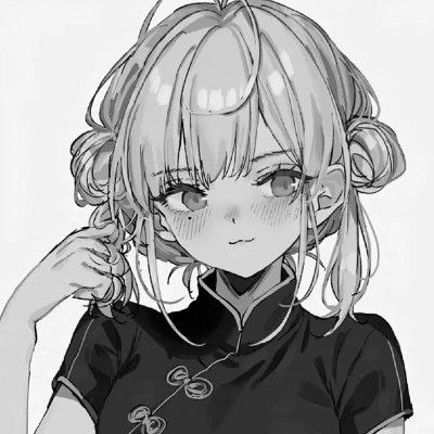 高质量黑白动漫女头图片