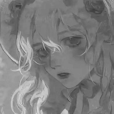 高质量黑白动漫女头图片