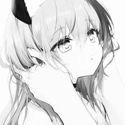 动漫女头黑白高级感图片