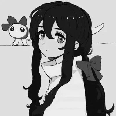 动漫女头黑白高级感图片