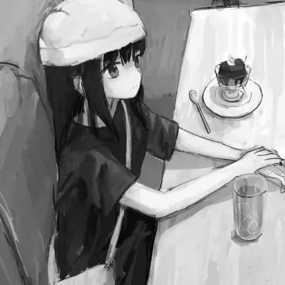 动漫女头黑白高级感图片