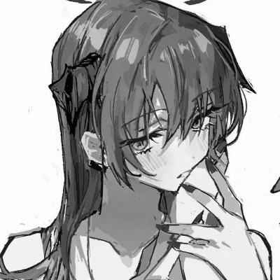 动漫女头黑白高级感图片