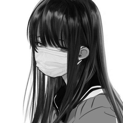 动漫女头黑白高级感图片