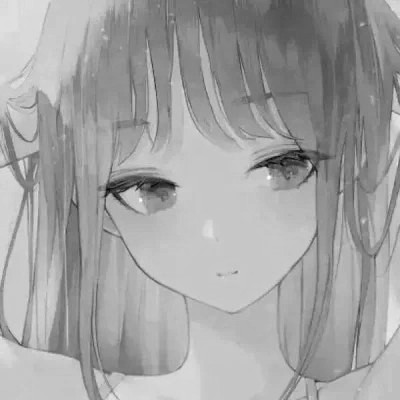 动漫女头黑白高级感图片