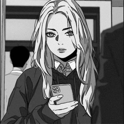 动漫女头黑白高级感图片