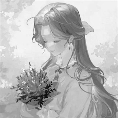 动漫女头黑白高级感图片