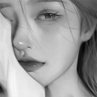 动漫女头黑白高级感图片