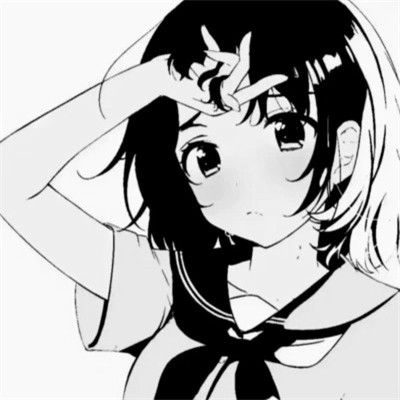动漫女头黑白高级感图片