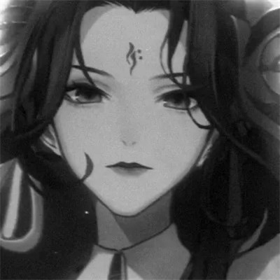 动漫女头黑白高级感图片