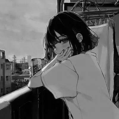 高级感黑白动漫女头