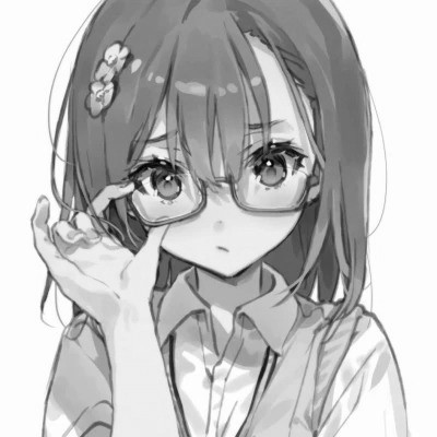 高级感黑白动漫女头
