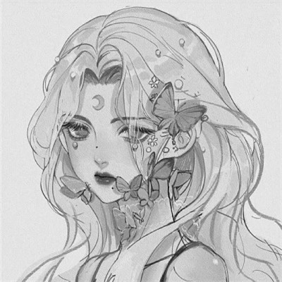高级感黑白动漫女头