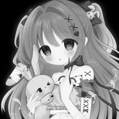 高级感黑白动漫女头