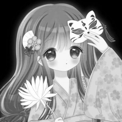 高级感黑白动漫女头