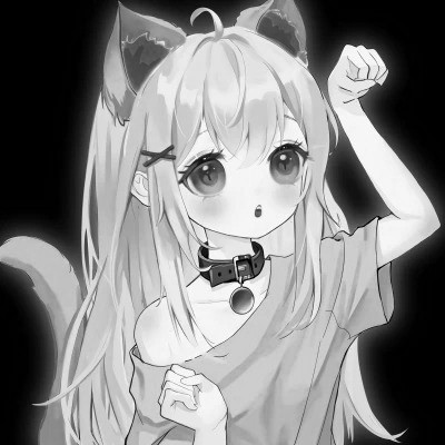 高级感黑白动漫女头
