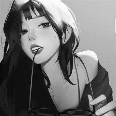高级感黑白动漫女头