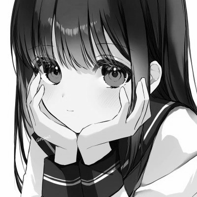 高级感黑白动漫女头