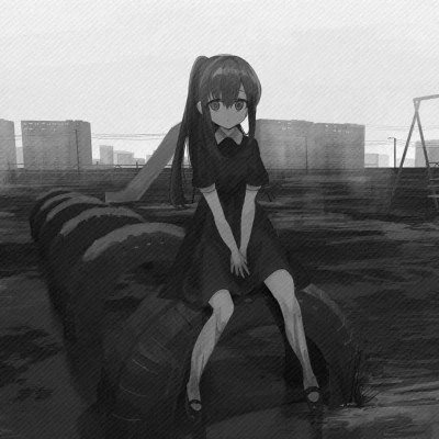 高级感黑白动漫女头