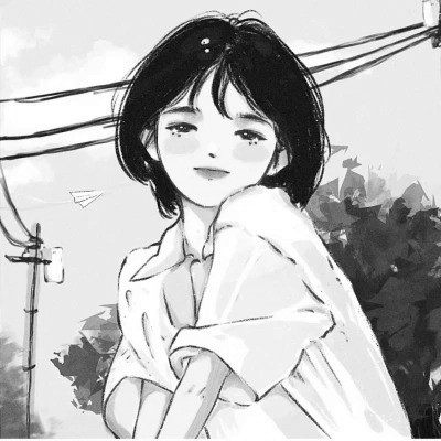 高级感黑白动漫女头