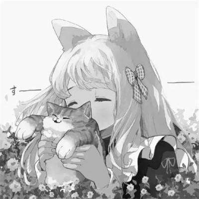 高质量动漫女头黑白图片