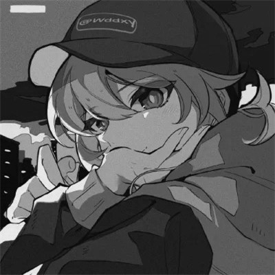 高质量动漫女头黑白图片