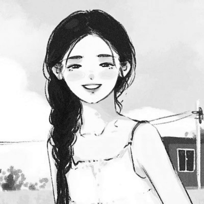 高质量动漫女头黑白图片