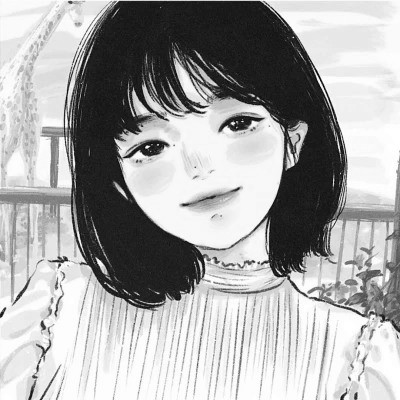 高质量动漫女头黑白图片