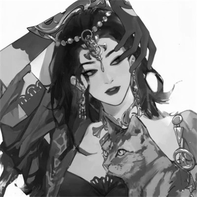 高质量动漫女头黑白图片