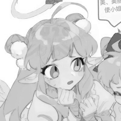 高质量动漫女头黑白图片