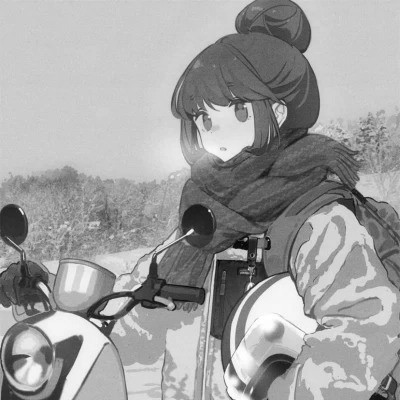 高质量动漫女头黑白图片