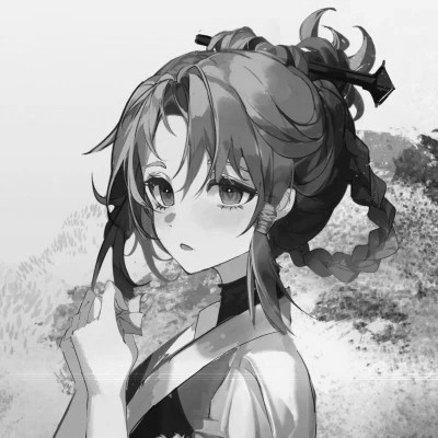 高质量动漫女头黑白图片