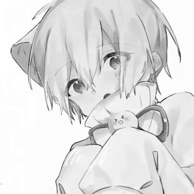帅气动漫男生头像黑白图片