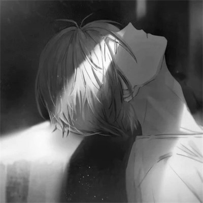 帅气动漫男生头像黑白图片
