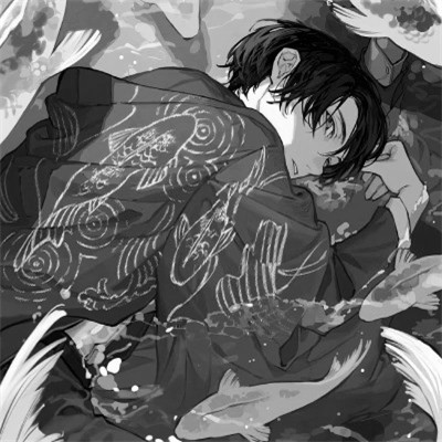 帅气动漫男生头像黑白图片