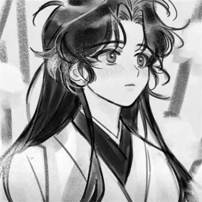 帅气动漫男生头像黑白图片