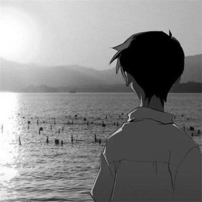 帅气动漫男生头像黑白图片