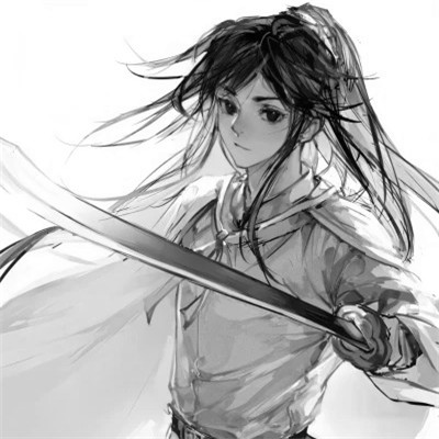 帅气动漫男生头像黑白图片