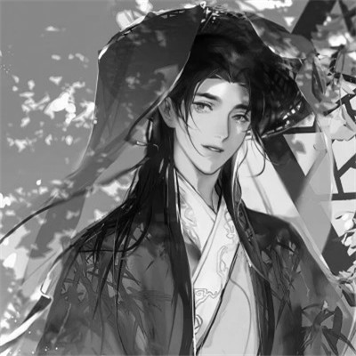 帅气动漫男生头像黑白图片