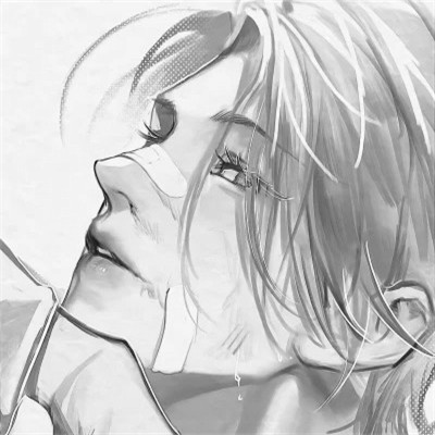 帅气动漫男生头像黑白图片