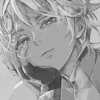 帅气动漫男生头像黑白图片
