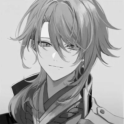 帅气动漫男生头像黑白图片