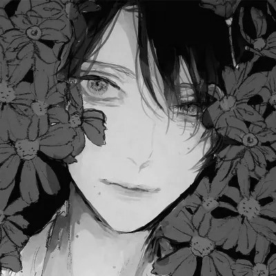 帅气动漫男生头像黑白图片