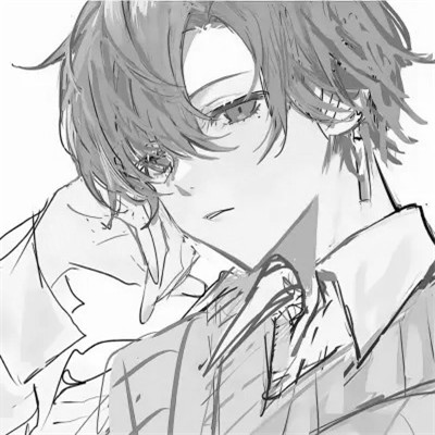 帅气动漫男生头像黑白图片